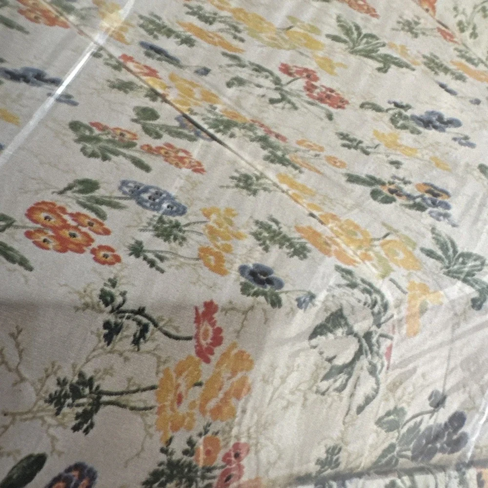 Vintage 70s Burlington TWIN Fitted Sheet New Floral Orange Poppies‎ Pansies